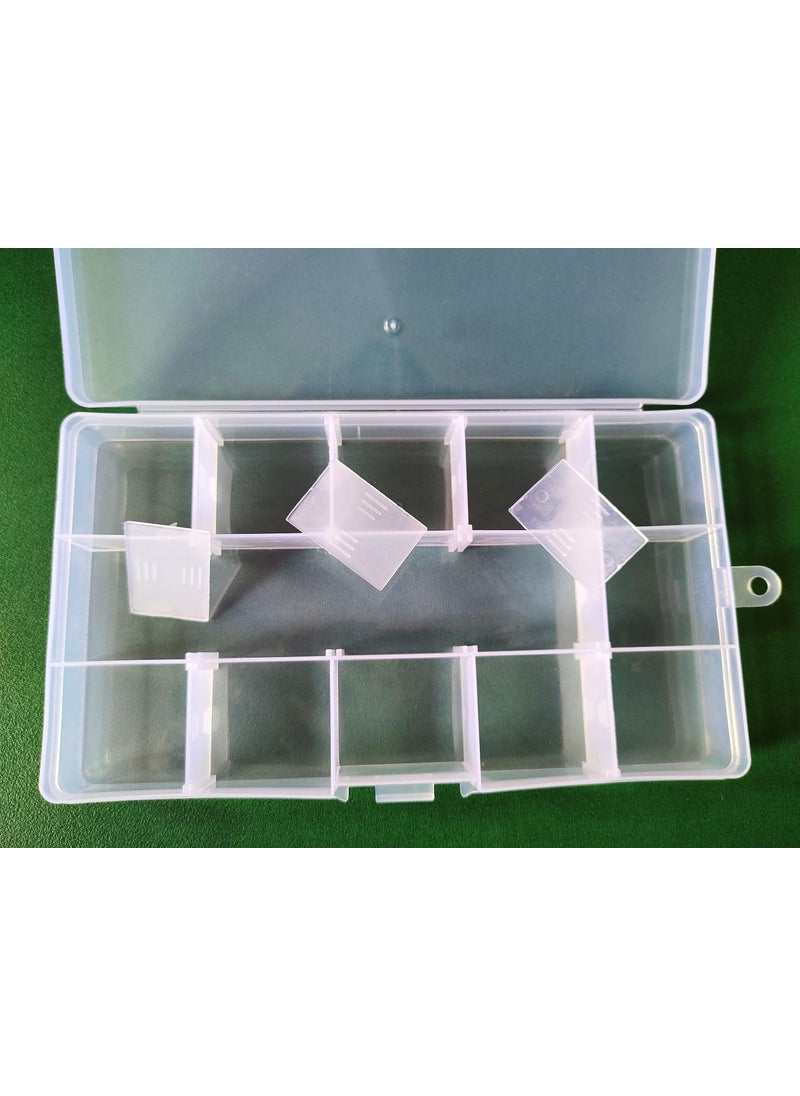 Teraiya's Teraiya's Removable Partition Plastic Storage Box for Jewelry Crafts Scrapbooking Sewing (2 pieces) 15 Partition Length 17 cm Breadth 10 cm (With Free Small Square Box 4 Pcs)  - Image 2