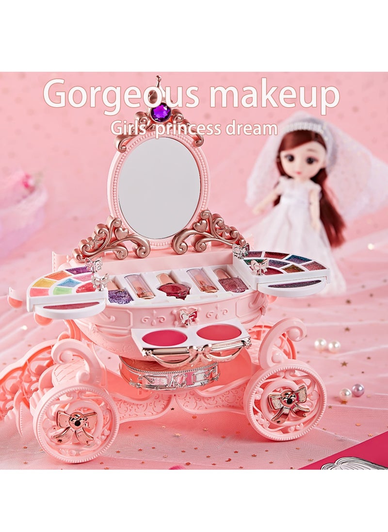 YelaJoy Girl's Pretend Makeup Play Set with Flashing Lights and Sounds,Washable Makeup Set,Non Toxic Cosmetic  - Image 2