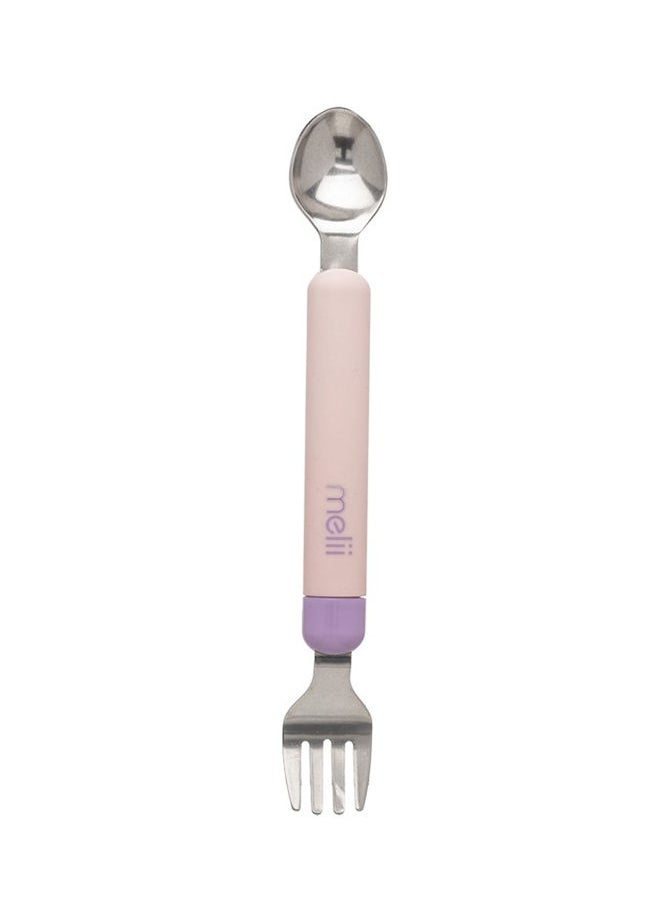 melii Spork On The Go - شوكة وملعقة قابلة للفصل مع حقيبة حمل - وردي وأرجواني  - Image 5