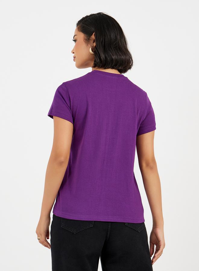 Styli Regular Fit Cotton Jersey Embroidered Detail T-Shirt  - Image 5