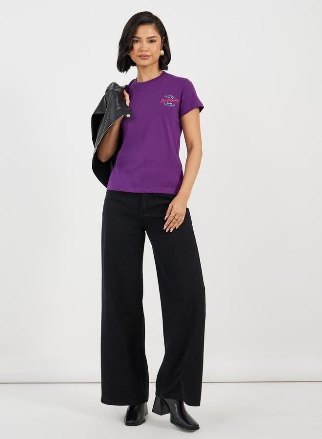 Styli Regular Fit Cotton Jersey Embroidered Detail T-Shirt  - Image 2