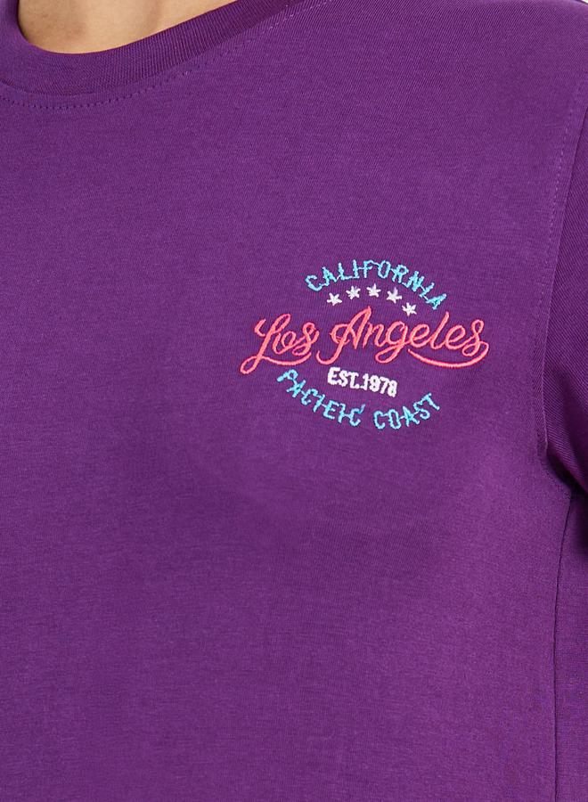 Styli Regular Fit Cotton Jersey Embroidered Detail T-Shirt  - Image 4