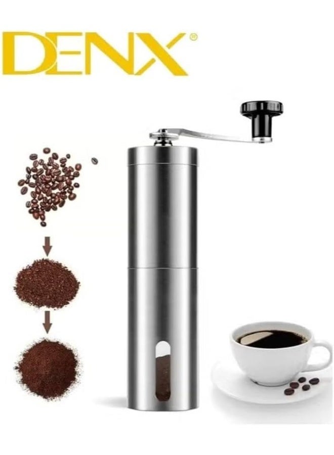 دينكس مطحنة قهوة يدوية من دينكس DX2016 - مصنوعة من الفولاذ المقاوم للصدأ، سعة 40 جرام، مطحنة حبوب قهوة يدوية | قابلة لتعديل درجة الطحن | صغيرة الحجم ومناسبة للسفر، للاستخدام في المنزل والمكتب. - Image 2