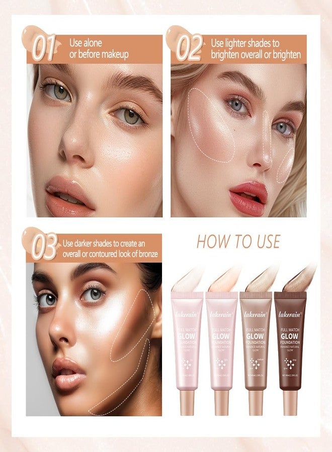 BANGFENG Natural Glow Illuminator Glotion - Glowing, Moisturizing, Lightweight Base, Multi-Purpose - Hydrating & Illuminating Makeup Highlighter for Radiant, Sun-Kissed Look (#2 Light, 1.35 Fl Oz (Pack of 1)) - Image 5