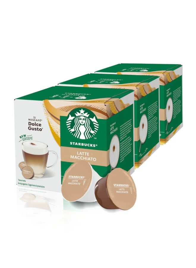 Starbucks Nescafe Dolce Gusto Latte Macchiato 12 Coffee Capsules 129g Pack of 3 - Image 2