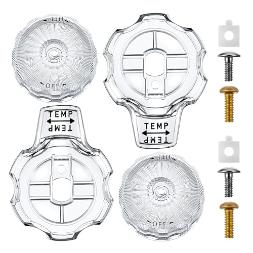 Dreyoo Compatible with MXT11 Temperature and Volume Handles Compatible with Mixet Tub and Shower Knob Replacement Shower Volume Control Handle Bathtub Temperature Control2 SetClear Acrylic - Image 1