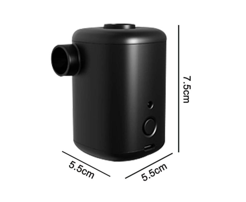 Portable Air Pump, Electric Air Mattress Pump For Inflatables With 3000Mah Battery, Mini Inflator Pump With 4 Nozzles，Black - Image 5