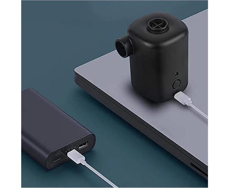 Portable Air Pump, Electric Air Mattress Pump For Inflatables With 3000Mah Battery, Mini Inflator Pump With 4 Nozzles，Black - Image 4