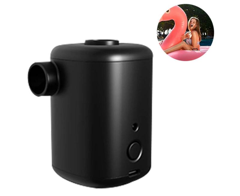 Portable Air Pump, Electric Air Mattress Pump For Inflatables With 3000Mah Battery, Mini Inflator Pump With 4 Nozzles，Black - Image 2