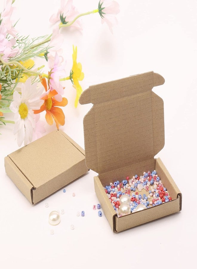 Ellbest 50pcs Small Kraft Cardboard Boxes Packing Boxes 1.5mm Thick Cardboard, 3.4 x 2.6 x 0.7inches Kraft Brown Box for Stationery, Jewelry, Paper Clips, Pins, Mini Ornaments, Mini Foldable Paper Box - Image 4