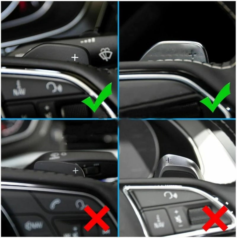 Paddle Shifter Replacement for TT TTS 2011-2014 S6 C7 for S7 S8 Q3 2013-2016 2017 Q7 2011-2015 Car Steering Wheel Paddle Shift Extend Extension Shifter(Black)(Red) - Image 3