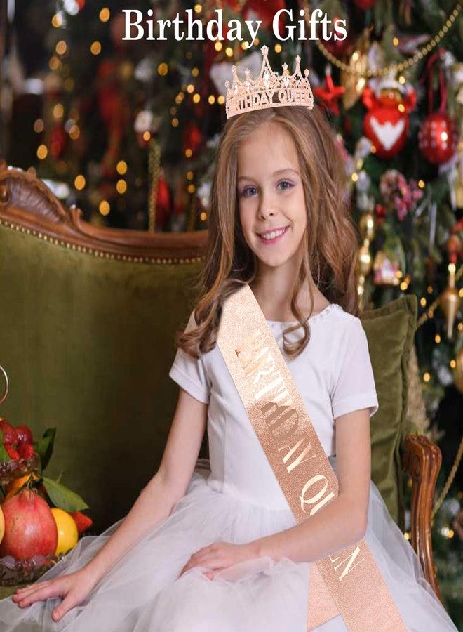 إكساكو وشاح وتاج ملكة عيد الميلاد من إكساكو باللون الذهبي الوردي للنساء والفتيات، زينة وهدايا وملابس عيد ميلاد سعيد للنساء، هدايا حفلات، تاج حلويات، زينة عيد ميلاد للنساء - Image 2