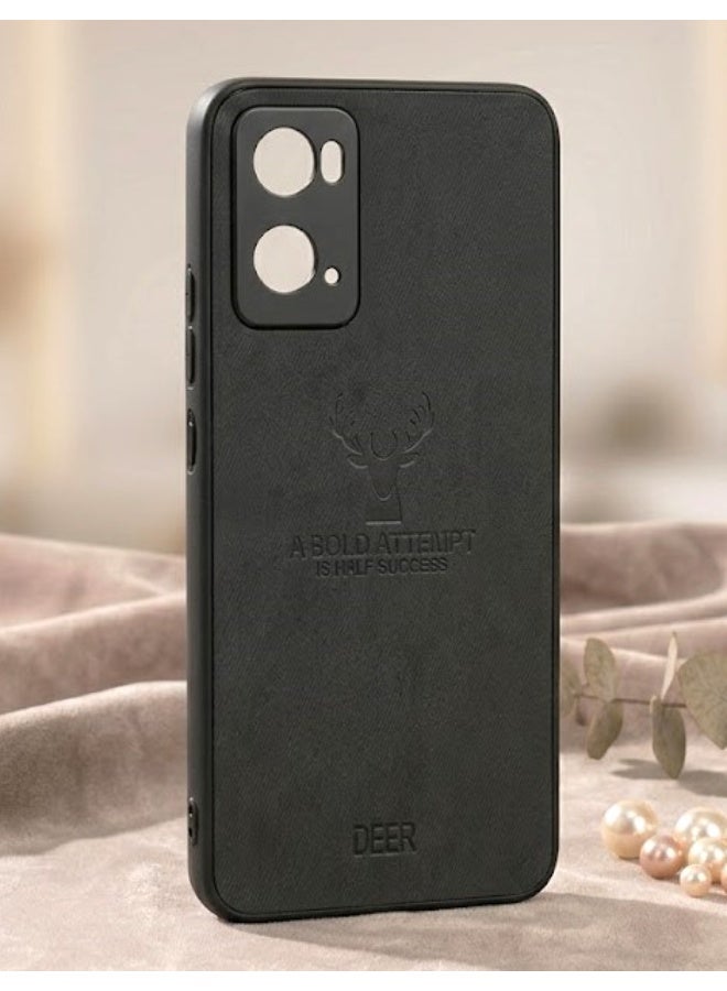 دير جراب واقٍ بتصميم أنيق من جلد الغزال لهاتف oppo a36 - أسود - Image 1
