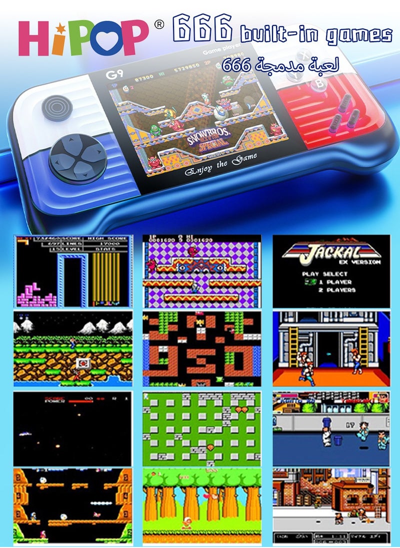HIPOP 666 In 1 Handheld Game Console with one Gamepads,3-Inch HD Screen Retro Games,G9 Model Handheld Game Console for Kids  - Image 2