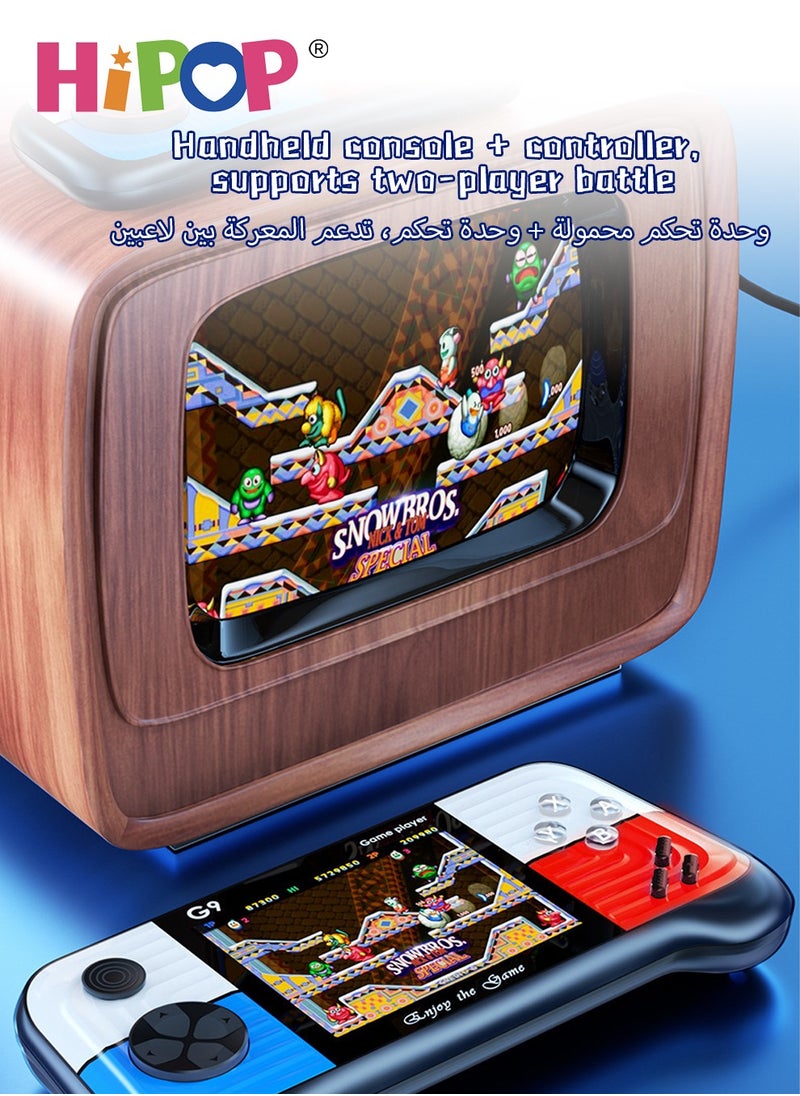 HIPOP - 666 In 1 Handheld Game Console with one Gamepads,3-Inch HD Screen Retro Games,G9 Model Handheld Game Console for Kids - Image 1