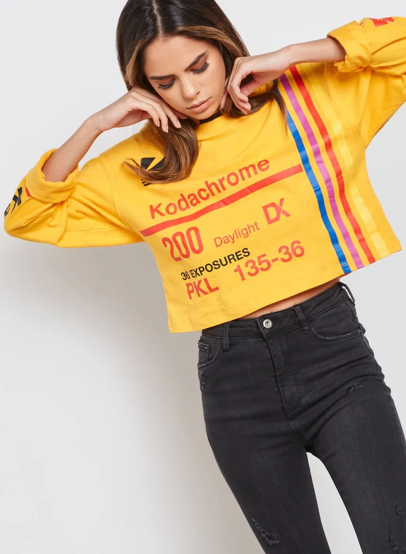 FOREVER 21 Kodak Cropped Sweatshirt