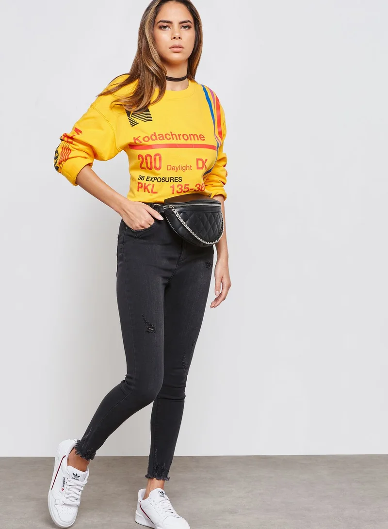 FOREVER 21 Kodak Cropped Sweatshirt