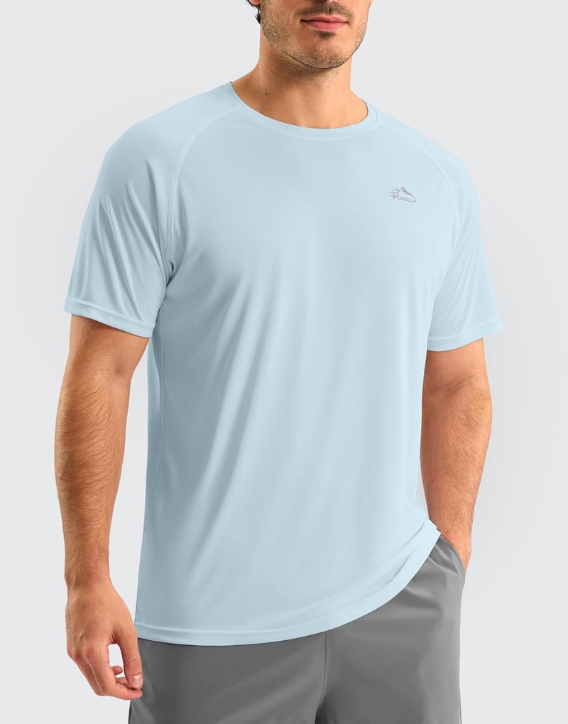 Pudolla Men's Rashguard Swim Shirts Short Sleeve UPF 50+ Sun Protection SPF Quick Dry Lightweight Water Fishing Beach Shirt - Image 2