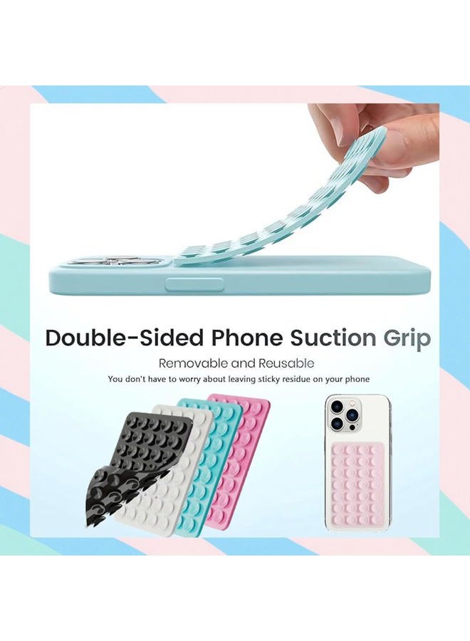 Rookii 3 PCS Double Sided Phone Suction Pad,Sticky Phone Case for Wall ands-Free Fidget Toy Mirror Shower,Suction Cup Holder for Car Mobile Power Supplies (Blue White) - Image 5