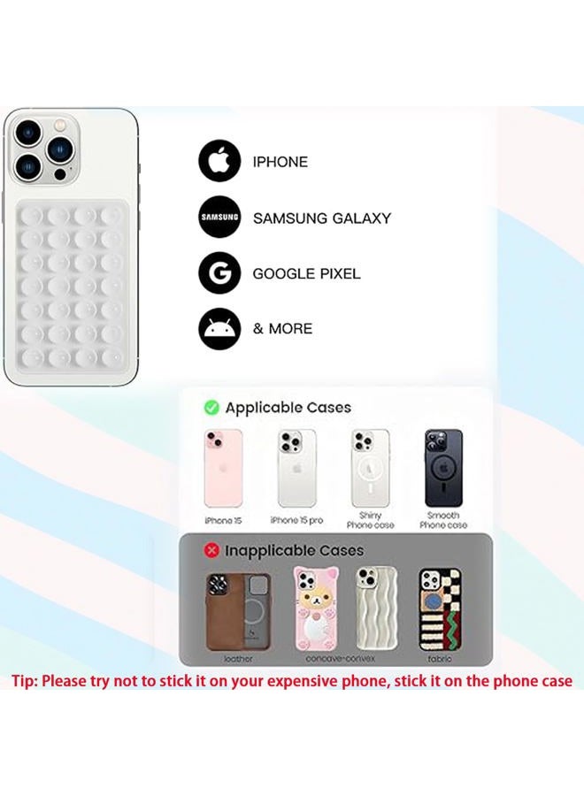 Rookii 3 PCS Double Sided Phone Suction Pad,Sticky Phone Case for Wall ands-Free Fidget Toy Mirror Shower,Suction Cup Holder for Car Mobile Power Supplies (Blue White) - Image 4