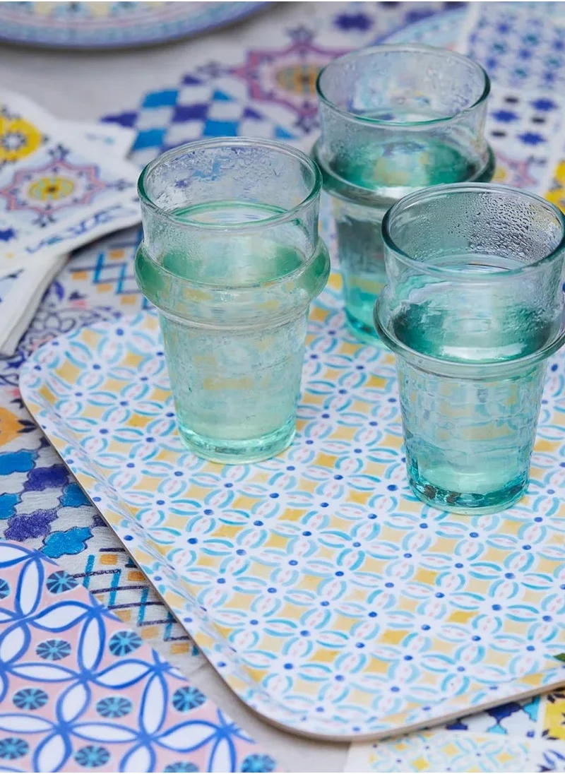 توكينج تيبلز Moroccan Souk Yellow Wooden Tray