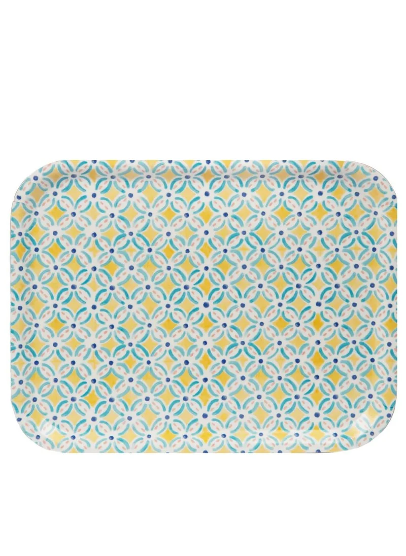 توكينج تيبلز Moroccan Souk Yellow Wooden Tray