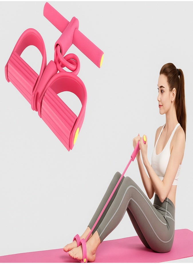 ليفي شريط مقاومة بأربعة أنابيب، حبل سحب للياقة البدنية من اللاتكس لتمرين الجسم بالكامل، جهاز تمارين البطن والساق، معدات تمارين رياضية منزلية لعضلات البطن والذراعين والخصر والساقين، تدريب التمدد والتخسيس - Image 1