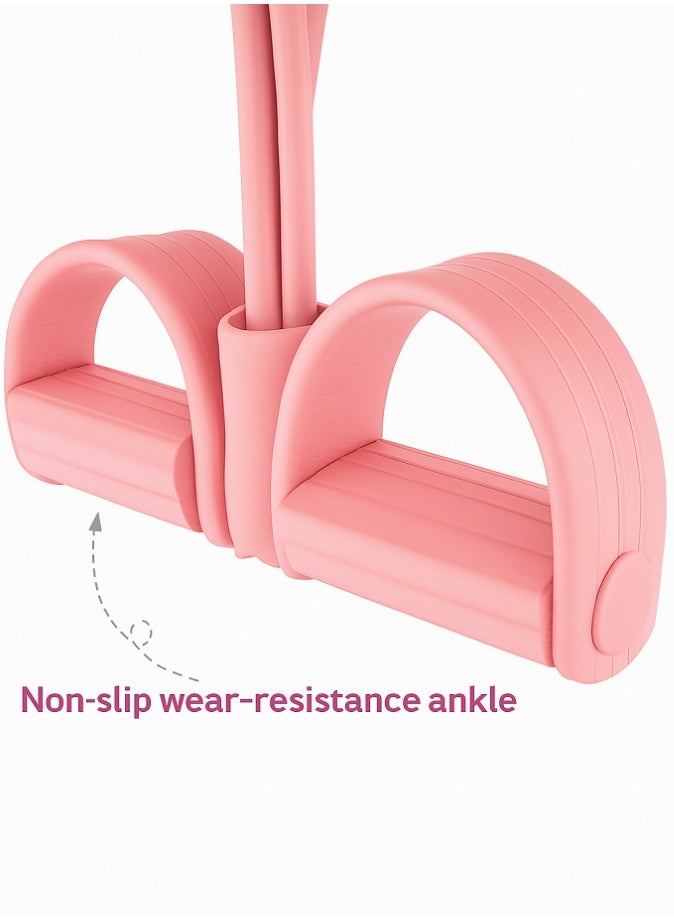 ليفي شريط مقاومة بأربعة أنابيب، حبل سحب للياقة البدنية من اللاتكس لتمرين الجسم بالكامل، جهاز تمارين البطن والساق، معدات تمارين رياضية منزلية لعضلات البطن والذراعين والخصر والساقين، تدريب التمدد والتخسيس - Image 5