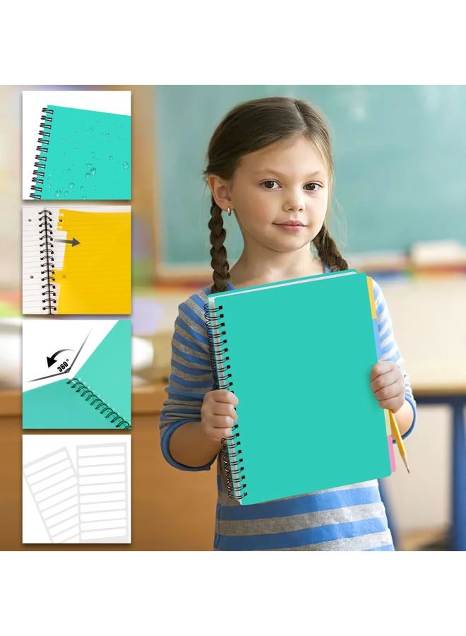 HIBOX Spiral Notebook with Tabs, 8.5x11inch Hardcover College Ruled Journals with Deviders 5 Subject Project Notebook Perforated Edges for School Office, Green - Image 2