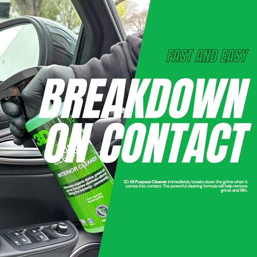 3D منظف شامل 3D – منظف سيارات عالي الأداء للداخل والخارج للفيبر، الجلد، البلاستيك، القماش، السجاد والمزيد - 16 أونصة - Image 5