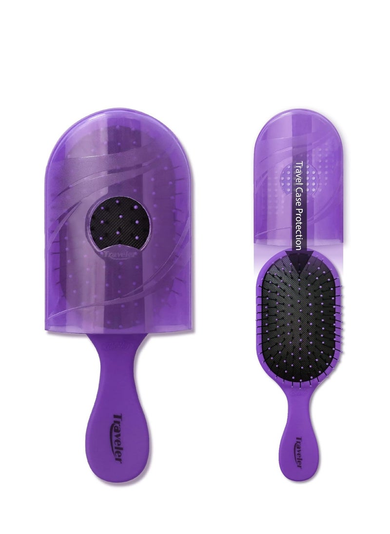 Traveler - NuWay 4HAIR Traveler U.S. and International Patented Travel Brush (Dark Purple) - Image 1