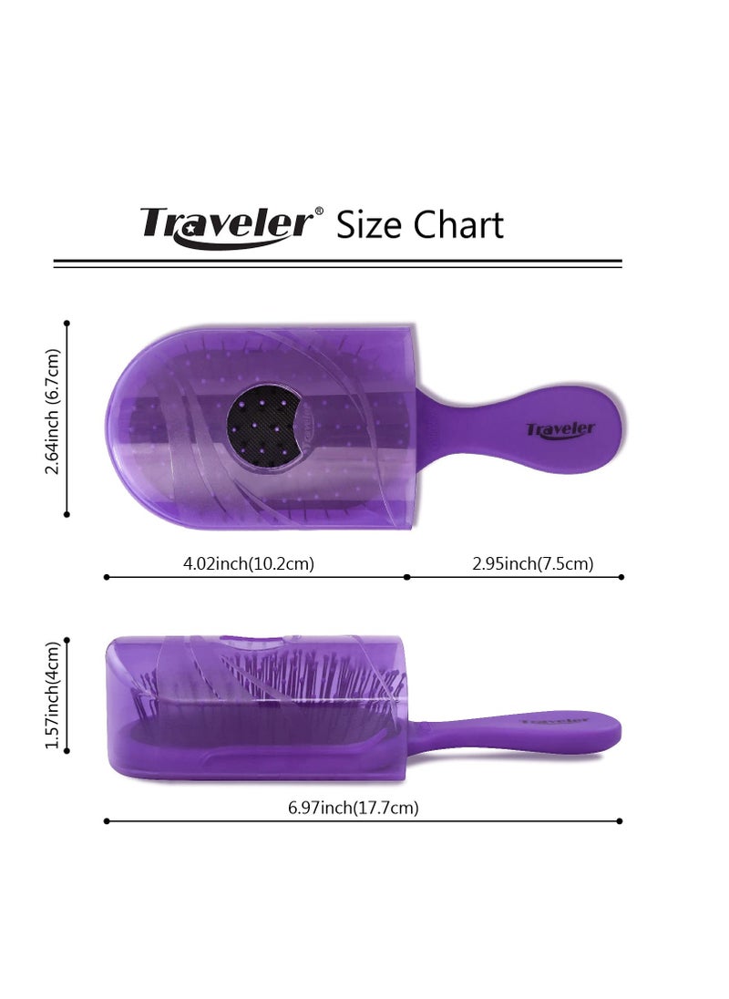 Traveler - NuWay 4HAIR Traveler U.S. and International Patented Travel Brush (Dark Purple) - Image 1
