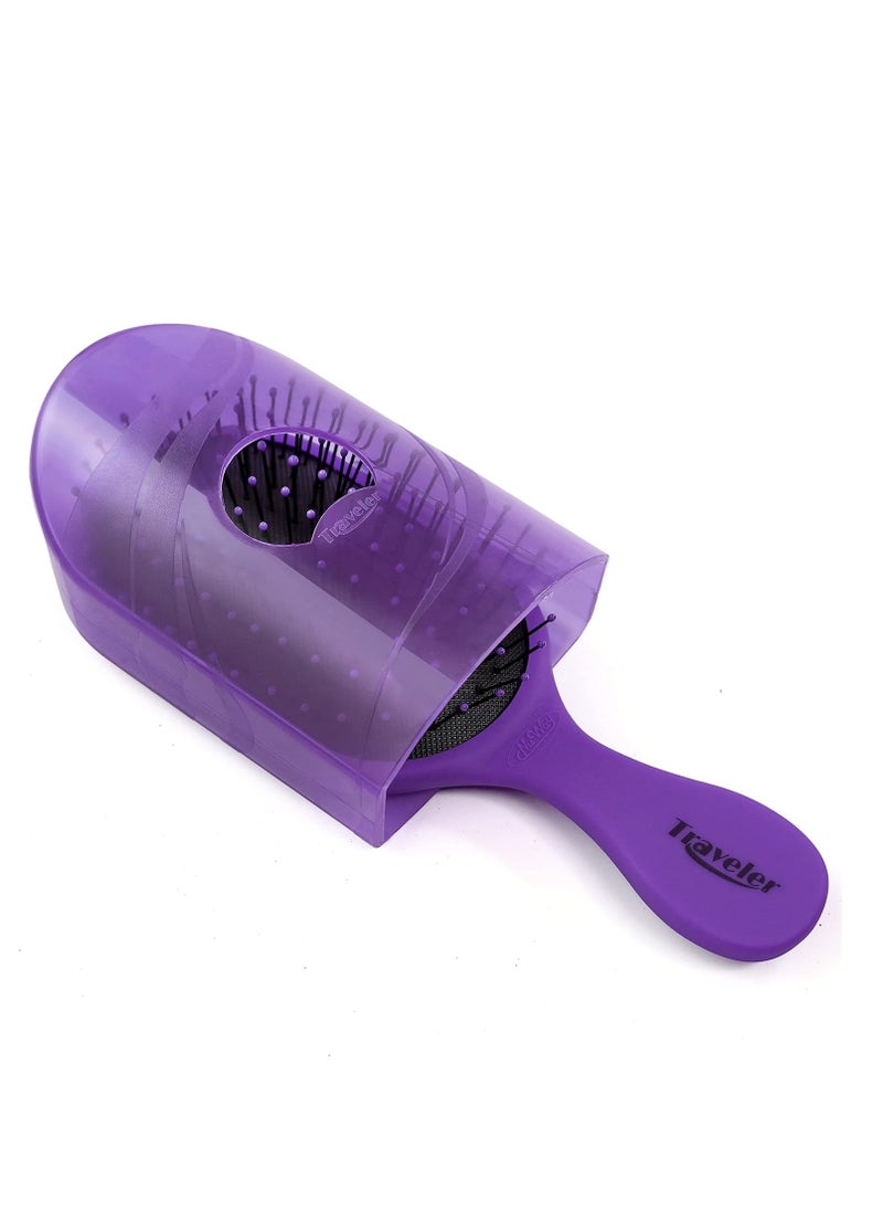 Traveler - NuWay 4HAIR Traveler U.S. and International Patented Travel Brush (Dark Purple) - Image 1