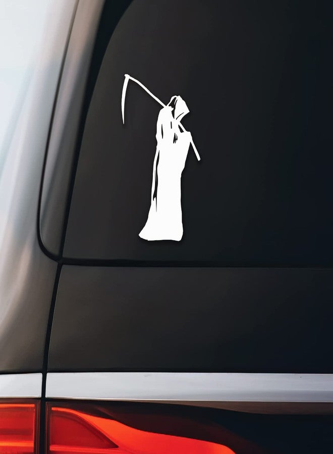 Bargain Max Decals ملصق جريم ريبير لدفتر السيارة واللابتوب 3.5"x5.5" (أبيض) - Image 2