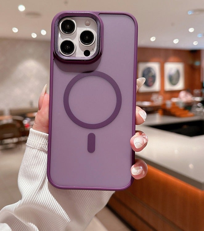 for iPhone 16 Case Compatible with MagSafe,Magnetic Phone Case for iPhone 16,Diamond Texture Matte Anti-Fingerprint Shockproof Luxury INS Style Protective Cover Dark Purple - Image 5