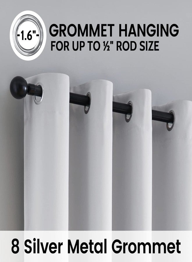 SimpleHome 100% Blackout Curtains for Bedroom,Thermal Insulated Grommet Window Drapes Room Darkening White Curtains for Living Room with Black Back,52 x 84 Inch,2 Panels - Image 5