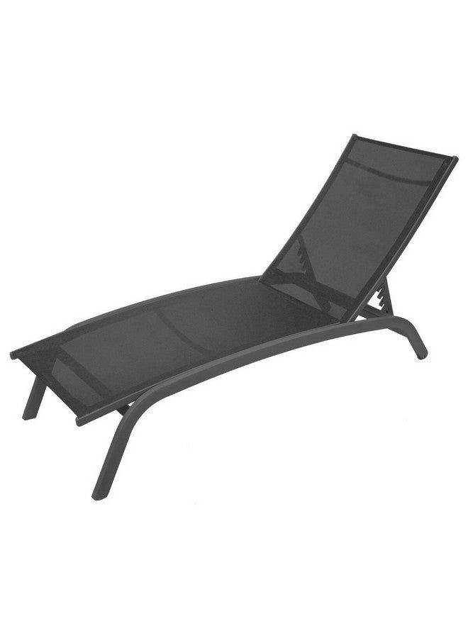 Hesperide Bonao Heavy Duty Aluminum Outdoor Chaise Lounger Dark Grey 99 x 59 x 174.5 cm 159884A - Image 3
