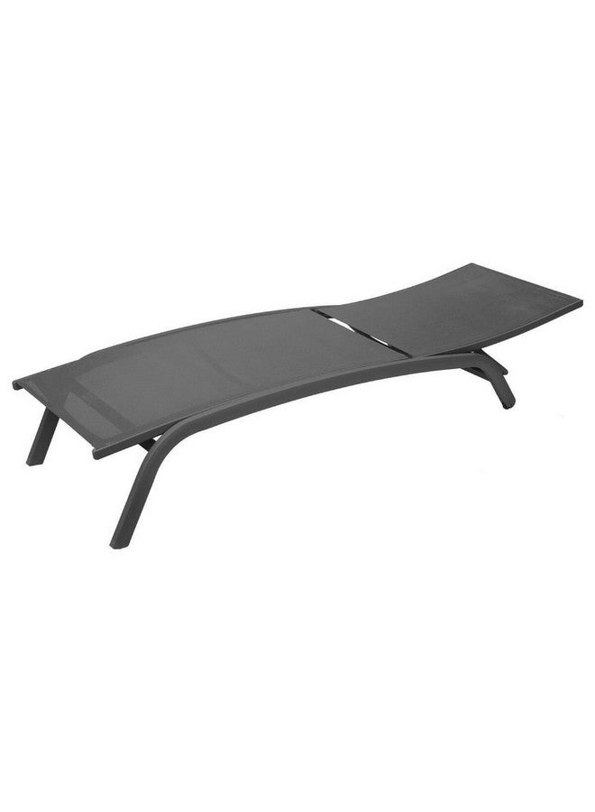 Hesperide Bonao Heavy Duty Aluminum Outdoor Chaise Lounger Dark Grey 99 x 59 x 174.5 cm 159884A - Image 2