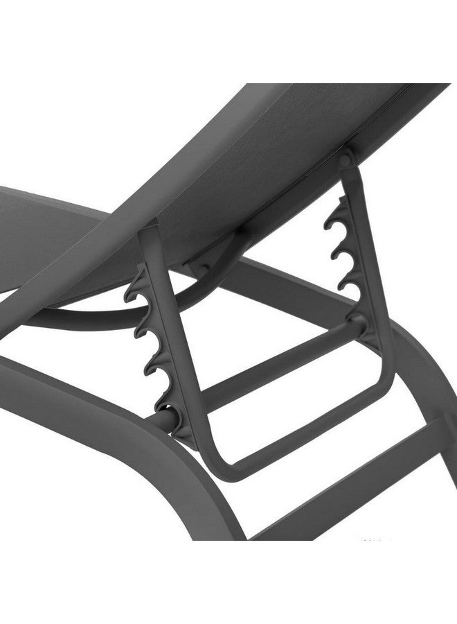 Hesperide Bonao Heavy Duty Aluminum Outdoor Chaise Lounger Dark Grey 99 x 59 x 174.5 cm 159884A - Image 4