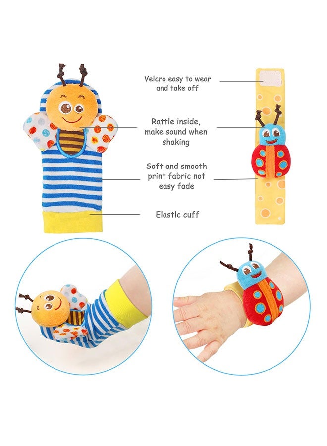 Baby Wrist Rattle Socks and Foot Finder Set, Perfect Baby Toys for 0-12 Months Newborn Boys and Girls As Shower Gifts, Garden Bug Series  - Image 5