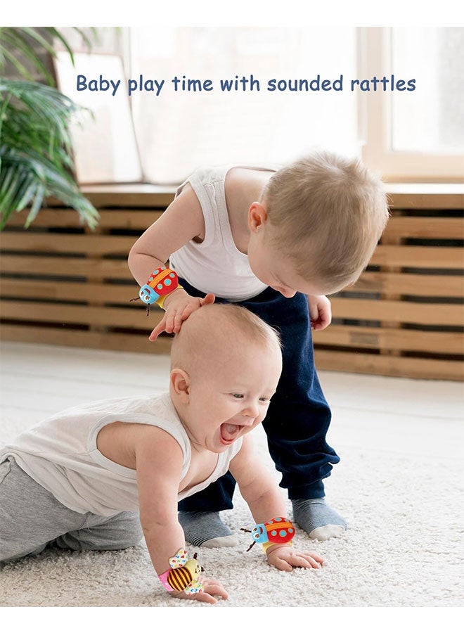 Baby Wrist Rattle Socks and Foot Finder Set, Perfect Baby Toys for 0-12 Months Newborn Boys and Girls As Shower Gifts, Garden Bug Series  - Image 4