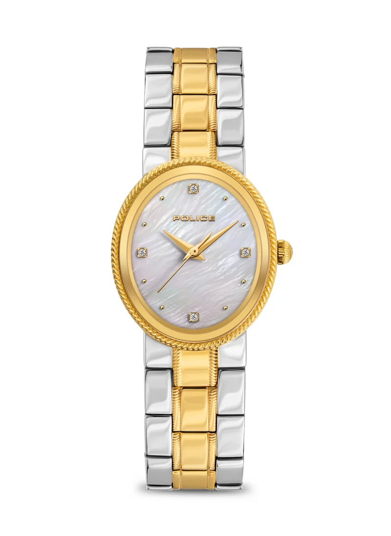 بوليس Ovate 26mm Women's Analog Watch with Two-tone Stainless Steel Bracelet