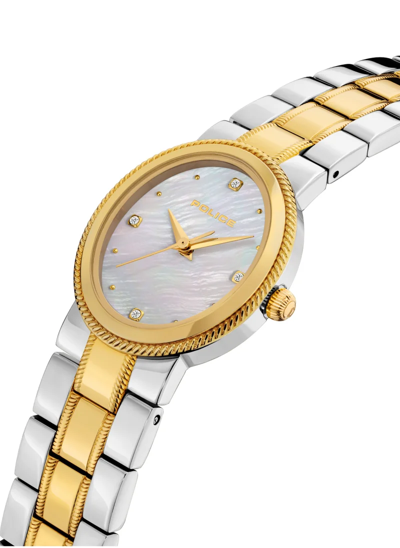 بوليس Ovate 26mm Women's Analog Watch with Two-tone Stainless Steel Bracelet