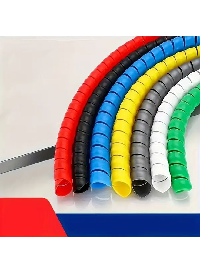 Flame Retardant Spiral Cable Protector Sleeve Black 2pcs Durable Anti Bite Wire Organizer - Image 1