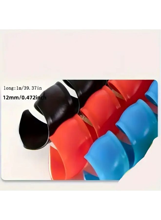 Flame Retardant Spiral Cable Protector Sleeve Black 2pcs Durable Anti Bite Wire Organizer - Image 2