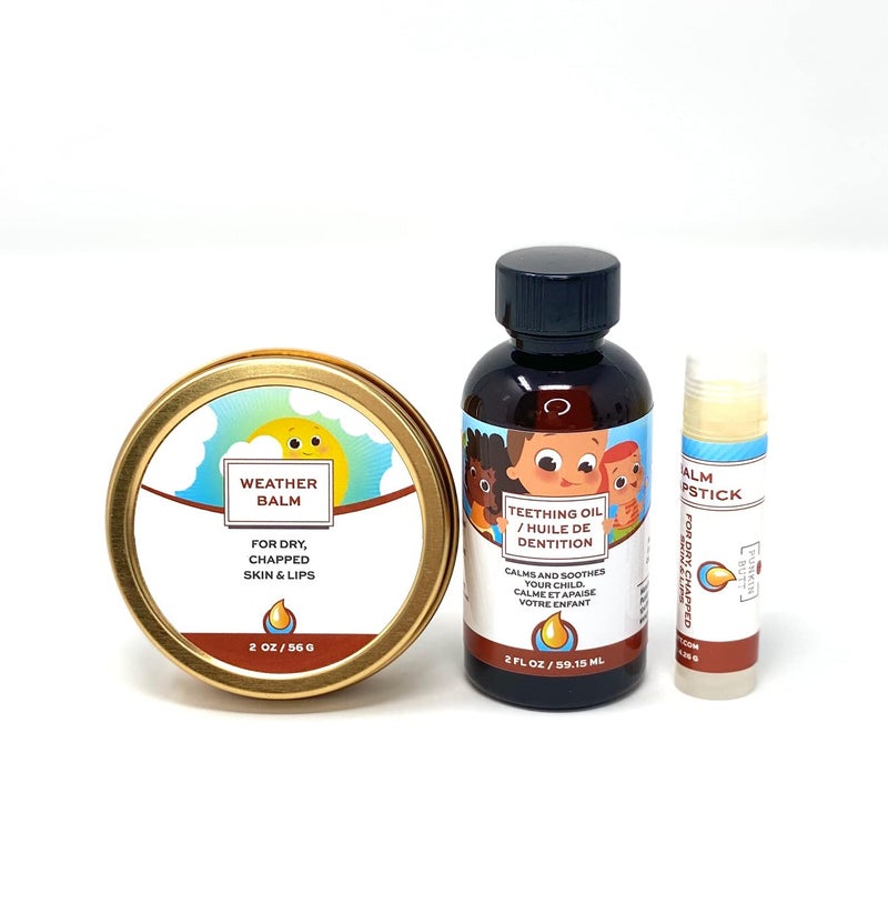 Punkin Butt Teething Oil and Baby Weather Balm Set for Sore Gum Relief and Dry Chapped Skin from Drool Rash | All Natural, Organic, Safe for Infants, Chemical-Free - Image 1