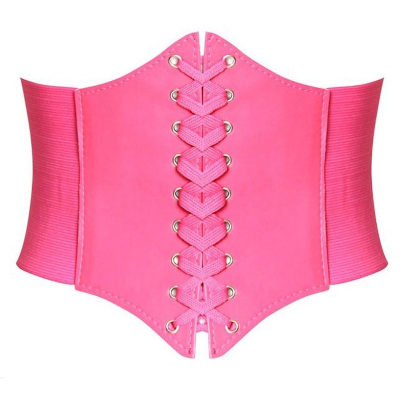 HANERDUN Lace-up Waspie Corset Belts for Women Elastic Waist Belt Tied Retro Wide Belt - Image 4
