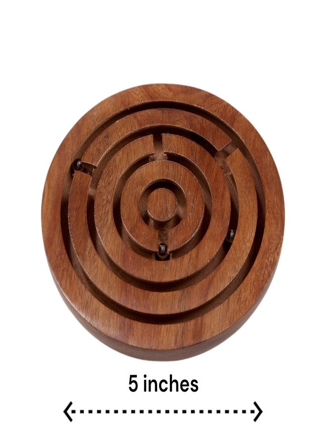 UPBEAT 5 Inch Classic Wooden Labyrinth Maze Game (Pack of 1) I Handcrafted Wooden Puzzle Toy I Challenging Maze Game I Focus and Coordination I Vintage Game I Hand-Eye Coordination (5 inch) - Image 2