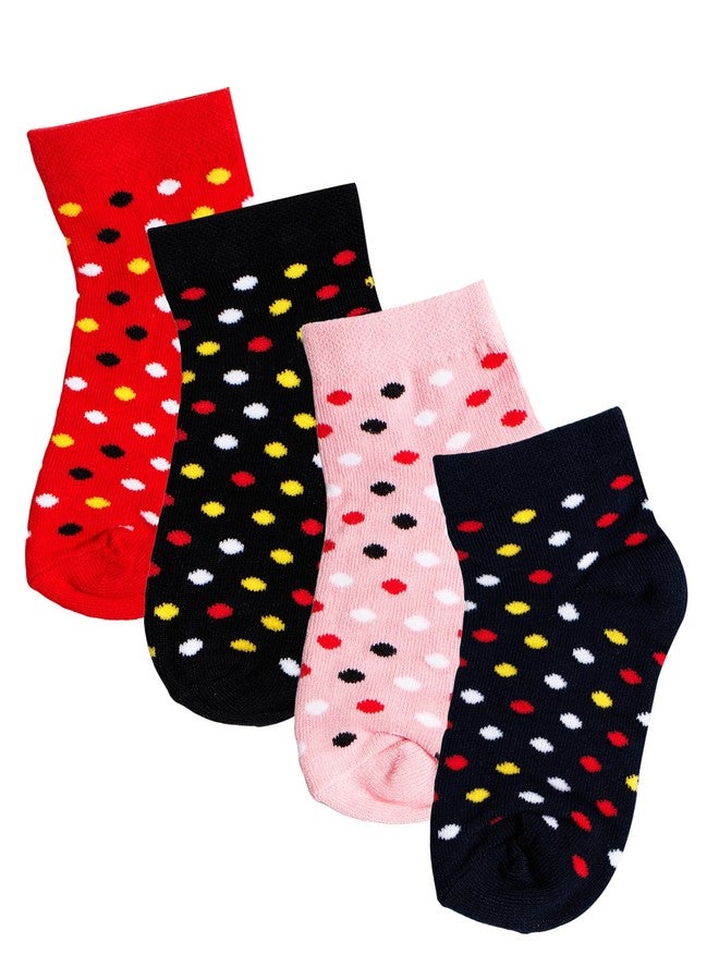 BODYCARE Kids Ankle Length Socks Pack of 4 Cotton Soft Stretchable Comfortable Antibacterial Moisture Wicking Socks for Sports Casual Use All Season - Image 1