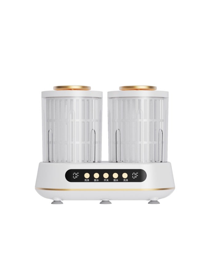 SKT Shiketro Portable 4L Dual-Drum Plug-In High-Strength Motor Washing Machine with Dual-Drum Mode for Underwear（White） - Image 1